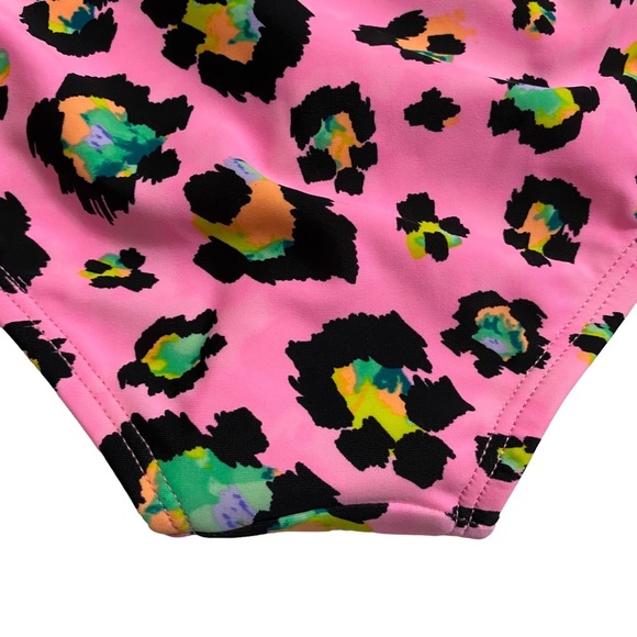 California Waves High Waist Swim Bikini Lace Up Sides Animal Juniors Large - Picture 11 of 14